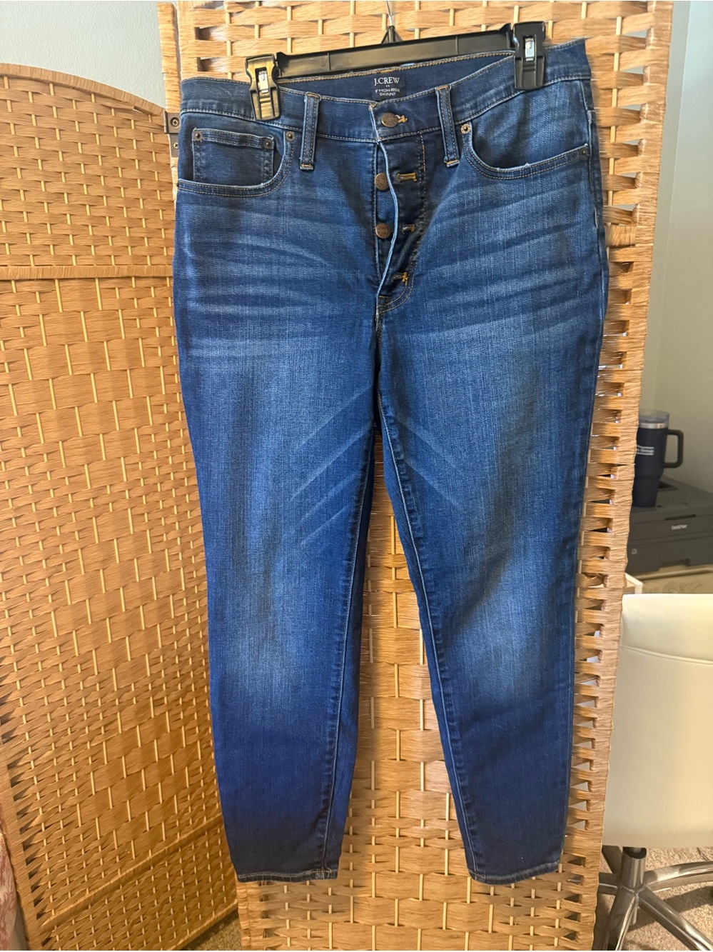 J. Crew Women's Dark Blue Button-Fly Skinny Jeans